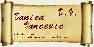 Danica Vančević vizit kartica